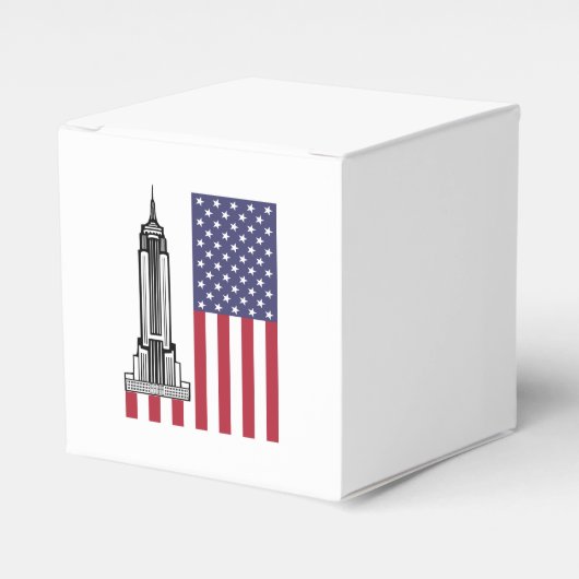 Amerikaanse Vlag & Empire State Building Favors Bo Bedankdoosjes (Voorkant Zijde)