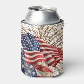  Amerikaanse Vlag en 4 juli Vuurwerk Blikjeskoeler (Blikje Voorkant)