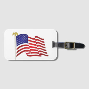 Amerikaanse vlag en adelaar bagagelabel