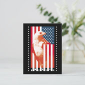 Amerikaanse vlag en adelaar briefkaart (Staand voorkant)