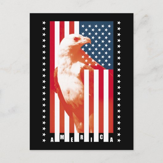 Amerikaanse vlag en adelaar briefkaart (Voorkant)