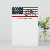 Amerikaanse vlag en adelaar briefpapier (Staand voorkant)