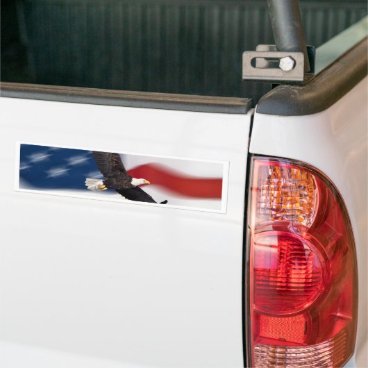 Amerikaanse vlag en adelaar bumpersticker (Op Truck)