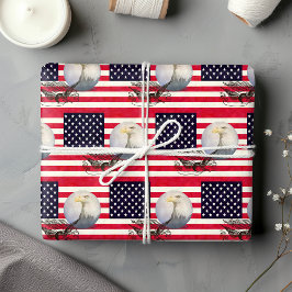 Amerikaanse vlag en adelaar cadeaupapier