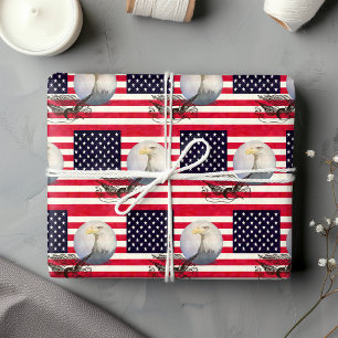 Amerikaanse vlag en adelaar cadeaupapier