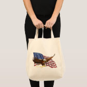 Amerikaanse vlag en adelaar dubbelzijdig tote bag (Voorkant (product))