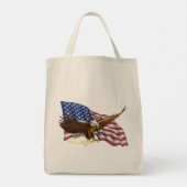 Amerikaanse vlag en adelaar dubbelzijdig tote bag (Achterkant)