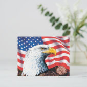 Amerikaanse vlag en adelaar feestdagenkaart (Staand voorkant)