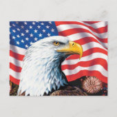 Amerikaanse vlag en adelaar feestdagenkaart (Voorkant)