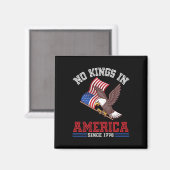 Amerikaanse vlag en adelaar geen koningen in Ameri Magneet (Voorkant / Achterkant)