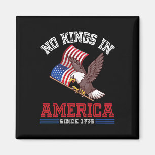 Amerikaanse vlag en adelaar geen koningen in Ameri Magneet