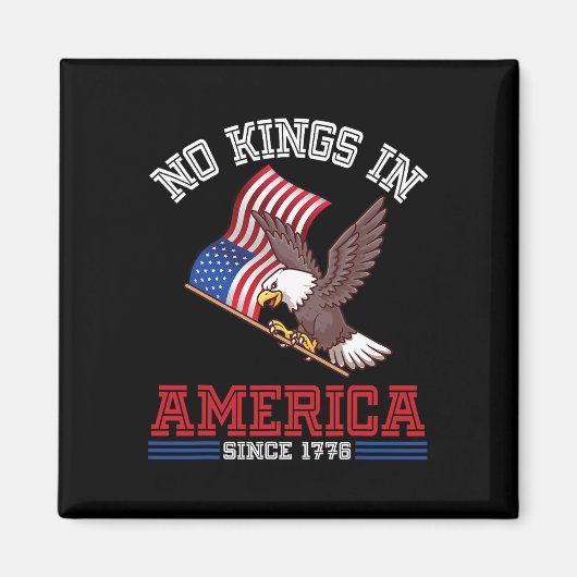 Amerikaanse vlag en adelaar geen koningen in Ameri Magneet (Voorkant)
