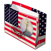 Amerikaanse vlag en adelaar groot cadeauzakje (Voorkant Gekanteld)