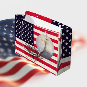 Amerikaanse vlag en adelaar groot cadeauzakje