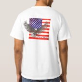 Amerikaanse vlag en adelaar lijn art god bless T-s T-shirt (Achterkant)