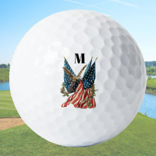 Amerikaanse vlag en adelaar patriottisch aangepast golfballen