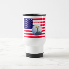 Amerikaanse Vlag En Adelaar Reisbeker