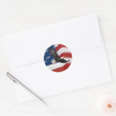 Amerikaanse vlag en adelaar ronde sticker (Envelop)