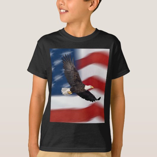 Amerikaanse vlag en adelaar t-shirt (Voorkant)
