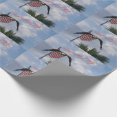 Amerikaanse vlag en adelaar tijdens vlucht 4 juli cadeaupapier (Hoek)