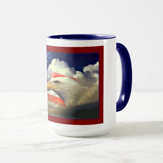 Amerikaanse vlag en adelaar veteranen Mok (Voorkant rechts)