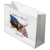 Amerikaanse vlag en adelaars-huwelijk groot cadeauzakje (Voorkant Gekanteld)