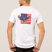 Amerikaanse vlag en adelaarslijn art Americana T-s Tri-Blend Shirt (Achterkant)