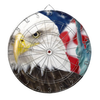 Amerikaanse vlag en adelbeeld van vrijheid dartbord