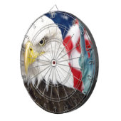 Amerikaanse vlag en adelbeeld van vrijheid dartbord (Voorkant Rechts)