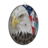 Amerikaanse vlag en adelbeeld van vrijheid dartbord (Voorkant Links)