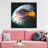 Amerikaanse vlag en Amerikaanse vlag Canvas Afdruk (Insitu (Woonkamer))