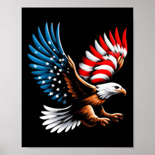 Amerikaanse vlag en Amerikaanse vlag op 4 juli Poster