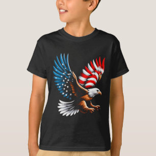 Amerikaanse vlag en Amerikaanse vlag op 4 juli T-shirt