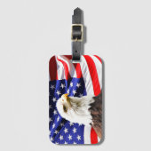 Amerikaanse vlag en Amerikaanse zeearend Bagagelabel (Voorkant (verticaal))