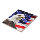 Amerikaanse vlag en Amerikaanse zeearend Tegeltje (Zijkant)