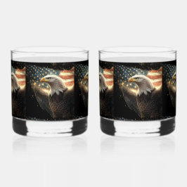 Amerikaanse vlag en Amerikaanse zeearend  Whisky Glas