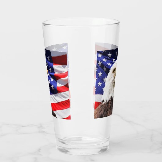 Amerikaanse vlag- en arendrukglas glas (Links)