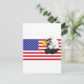 Amerikaanse vlag en Bald Eagle Briefkaart (Staand voorkant)