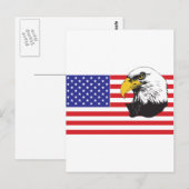 Amerikaanse vlag en Bald Eagle Briefkaart (Voorkant / Achterkant)