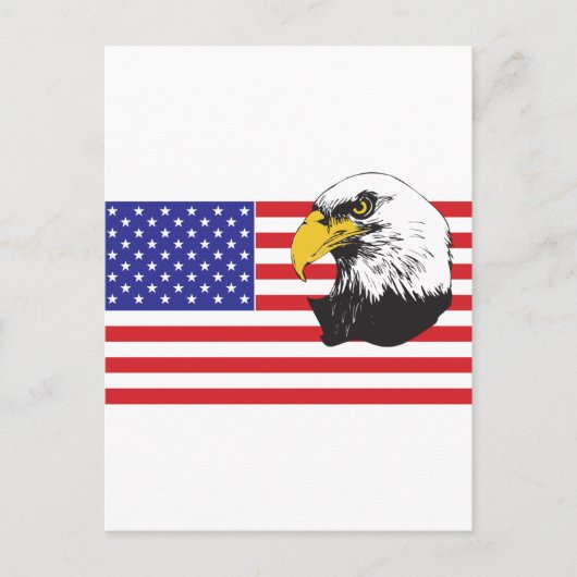 Amerikaanse vlag en Bald Eagle Briefkaart (Voorkant)