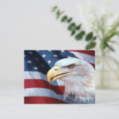 Amerikaanse vlag en Bald Eagle Briefkaart (Staand voorkant)