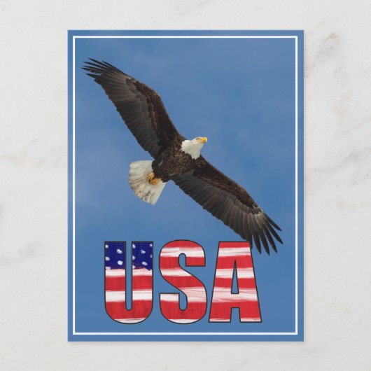 Amerikaanse vlag en Bald Eagle Briefkaart (Voorkant)