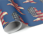 Amerikaanse vlag en Bald Eagle Cadeaupapier (Rol Hoek)