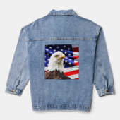 Amerikaanse vlag en Bald Eagle Denim Jacket (Achterkant)