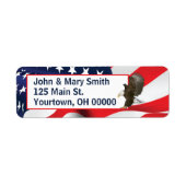 Amerikaanse vlag en Bald Eagle Etiket (Voorkant)