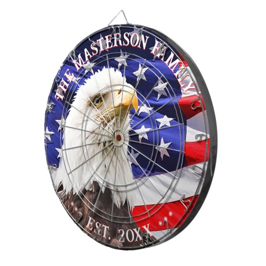 Amerikaanse vlag en Bald Eagle Family Party Dartbord (Voorkant Rechts)