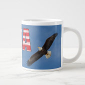 Amerikaanse vlag en Bald Eagle Grote Koffiekop (Rechts)
