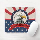 Amerikaanse vlag en Bald Eagle Muismat (Met muis)