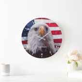 Amerikaanse vlag en Bald Eagle Patriotic Grote Klok (Huis)