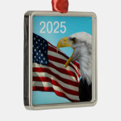Amerikaanse vlag- en Bald Eagle Patriotic Ornament (Rechts)